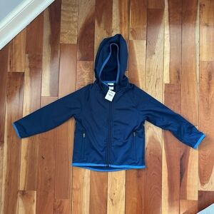 Hannah Andersons Navy Blue Hooded Zip Jacket with Light Blue Trim